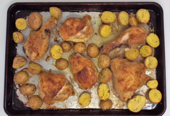 На фото курица с картошкой из духовки
